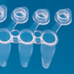 Microtube barrette 8 tubes 0.2 ml incolore 3 attaches bouchon individuel attaché